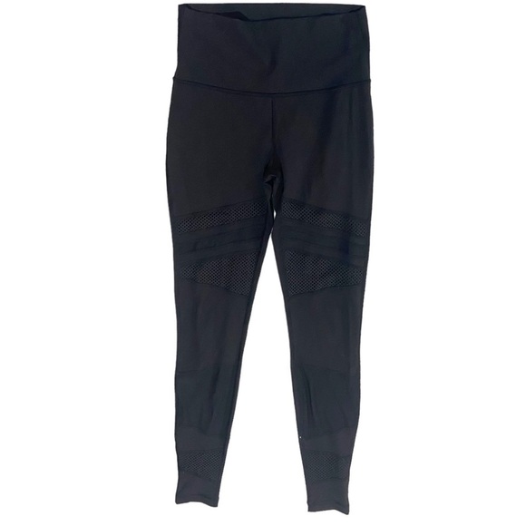 Lululemon Hi Rise Mesh Cut Out Wonder Under Pants Sz 6 Black - Picture 1 of 4